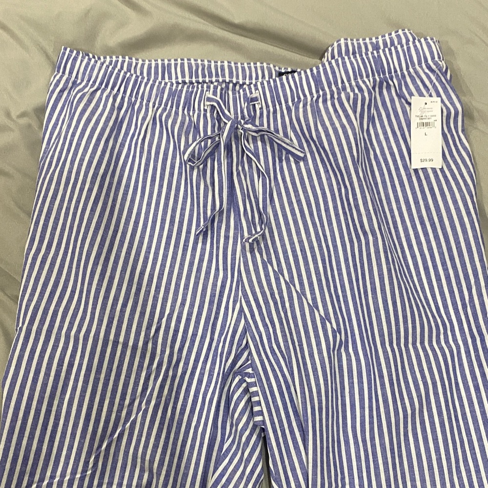 Striped Blue Pajama Pants